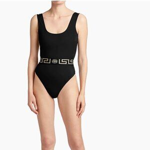 Versace One piece bathing suit Greek Belt